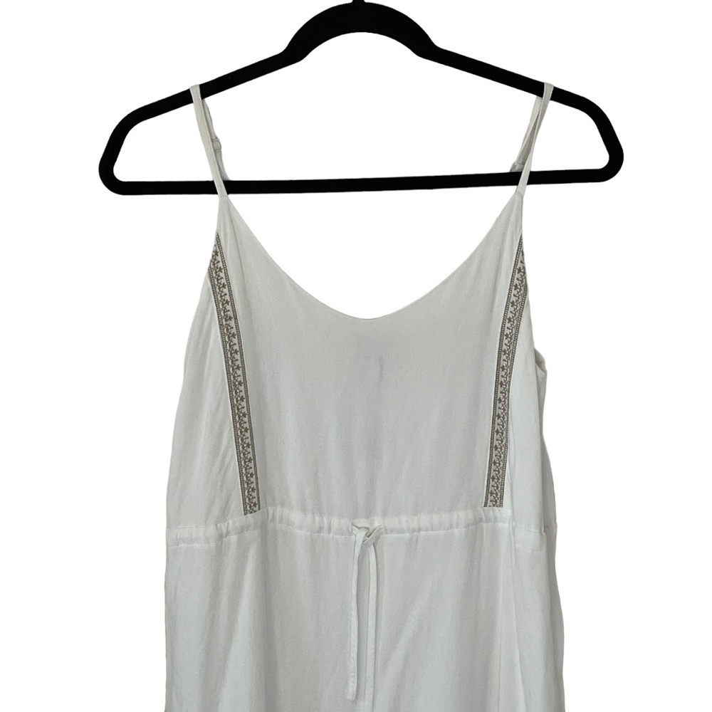 Frank and Oak White Embroidered Cami Midi Linen Blend Dress SZ Small - Picture 11 of 14